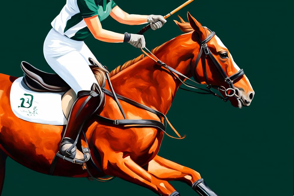 Polo Rider in Action by Edie — canvas wall art