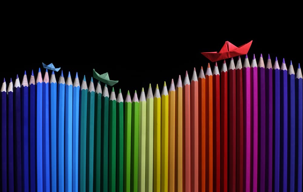 Rainbow Pencils Journey by Victoria Glinka — canvas wall art