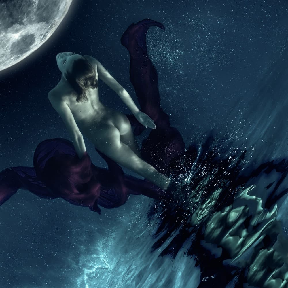 Moonlit Underwater Dream by Dmitry Frizel — canvas wall art