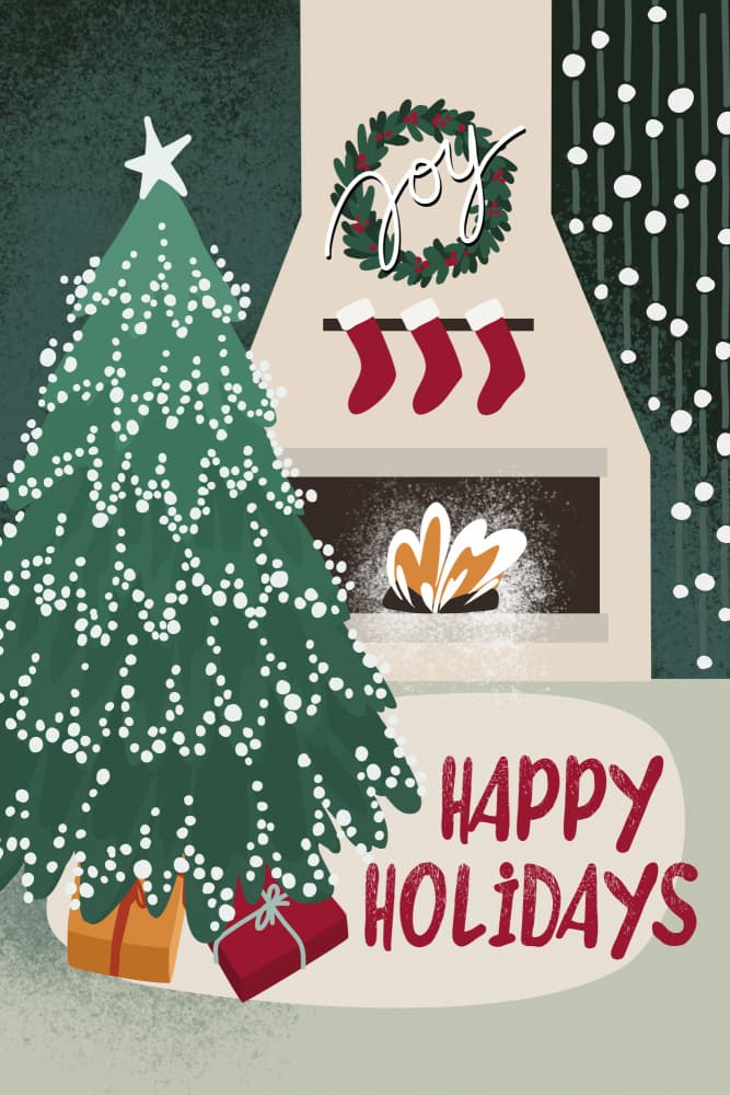 Festive Holiday Joy by Rosana Laiz Blursbyai — canvas wall art