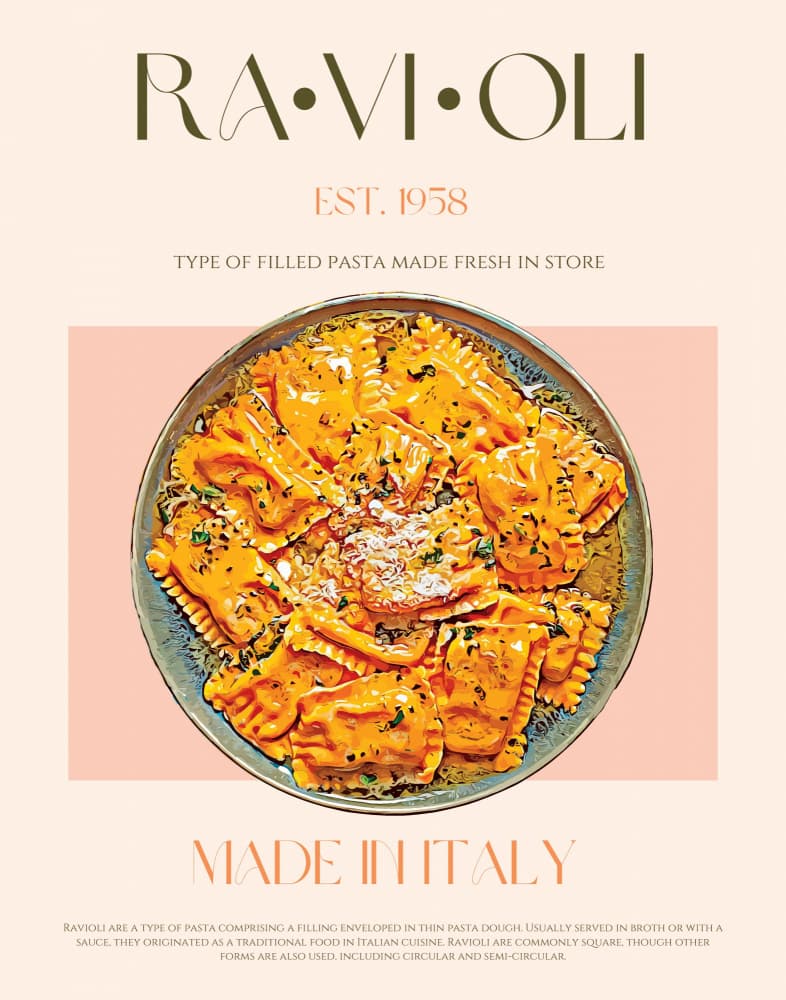 Classic Italian Ravioli by Nazma Khokhar — canvas wall art