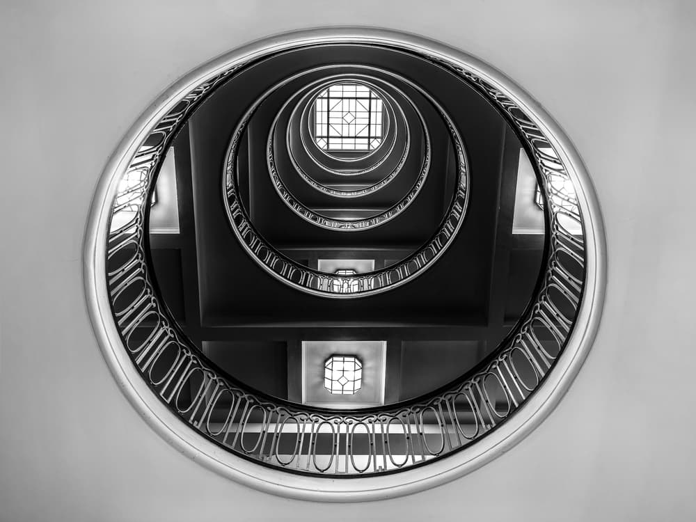 Elegant Spiral Staircase by Marc Pelissier — canvas wall art