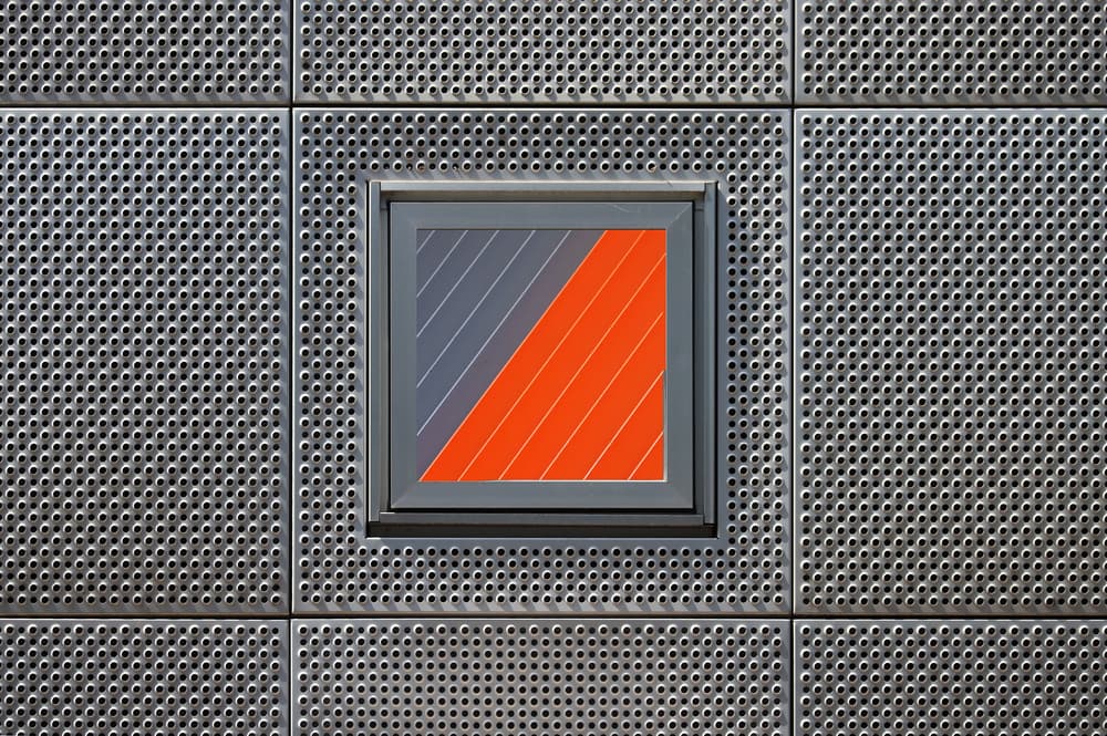 Orange and Gray Geometric by Hans-Wolfgang Hawerkamp — canvas wall art