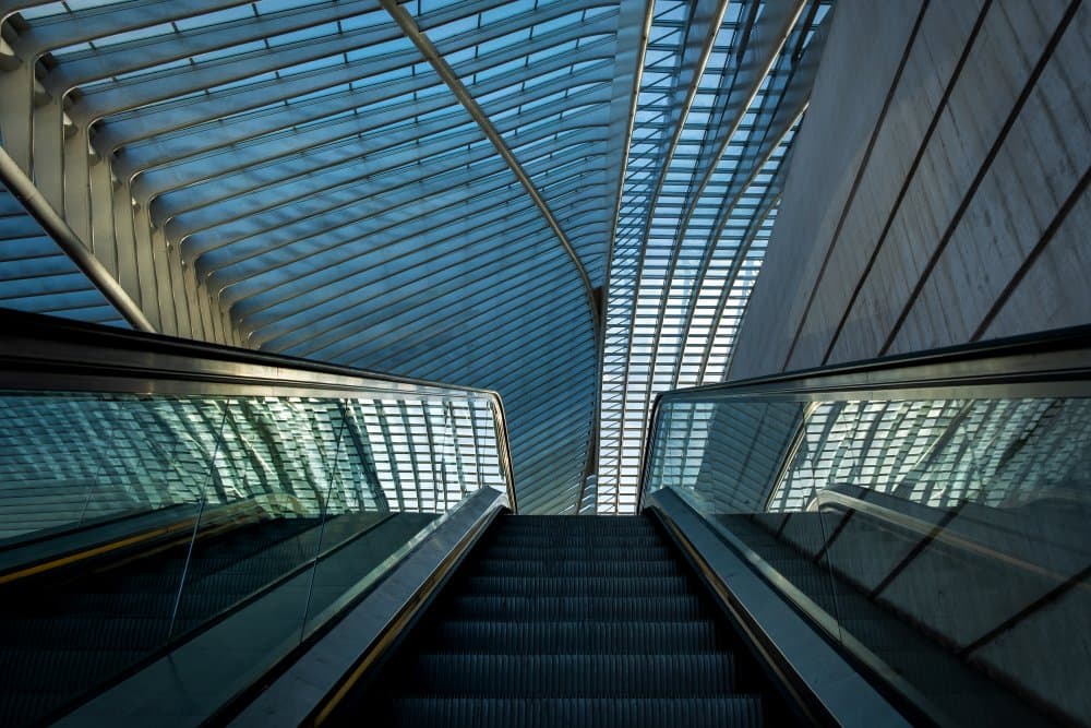 Futuristic Glass Escalators by Lus Joosten — canvas wall art