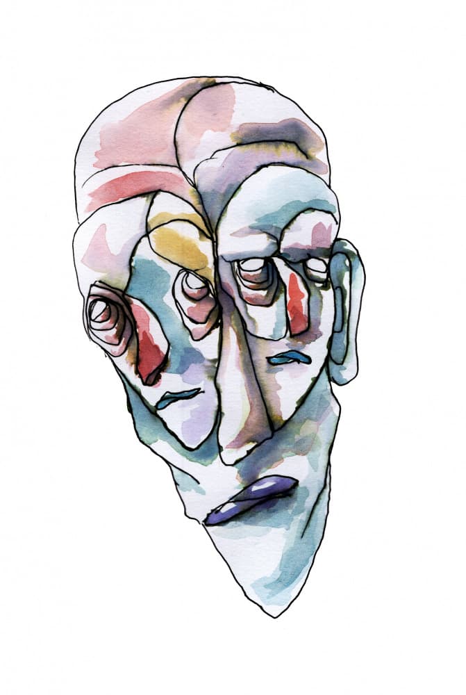 Pensive Abstract Faces by Wildemar Doomgriever — canvas wall art