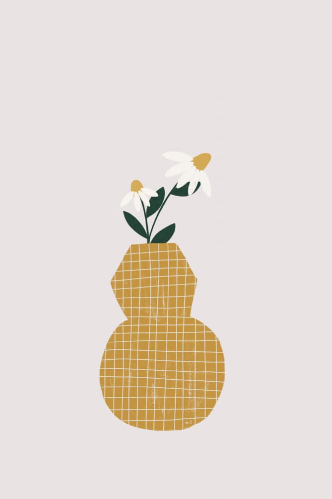 Graphic Floral Vase by Menina Lisboa — canvas wall art
