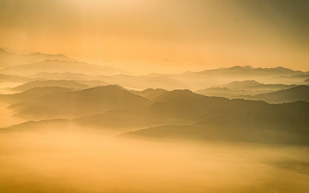Layers of Golden Mountains by Shobhit Chawla — canvas wall art