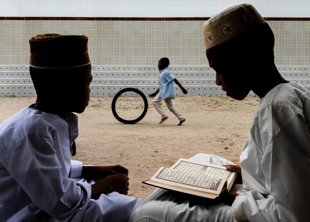 Muslim Boys Reading by Haitham AL Farsi — canvas wall art