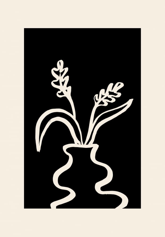Minimalist Organic Floral Vase by Studio JKN — canvas wall art