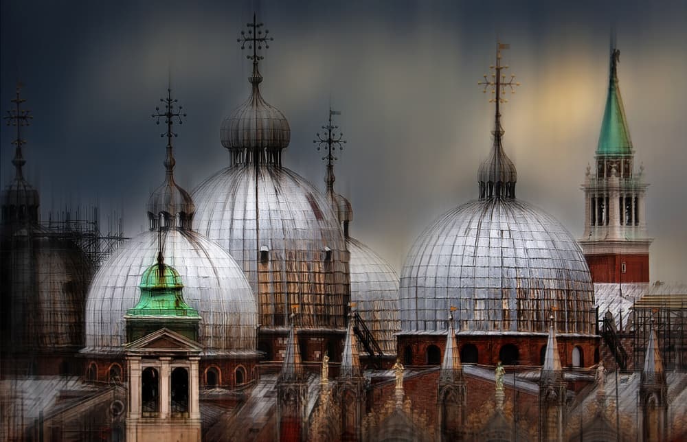 Venetian Cathedral Rooftops by Hans-Wolfgang Hawerkamp — canvas wall art