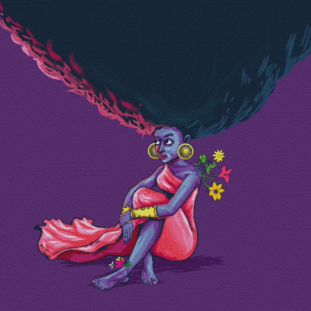 Flowering Purple Goddess by Joshua msonthe — canvas wall art