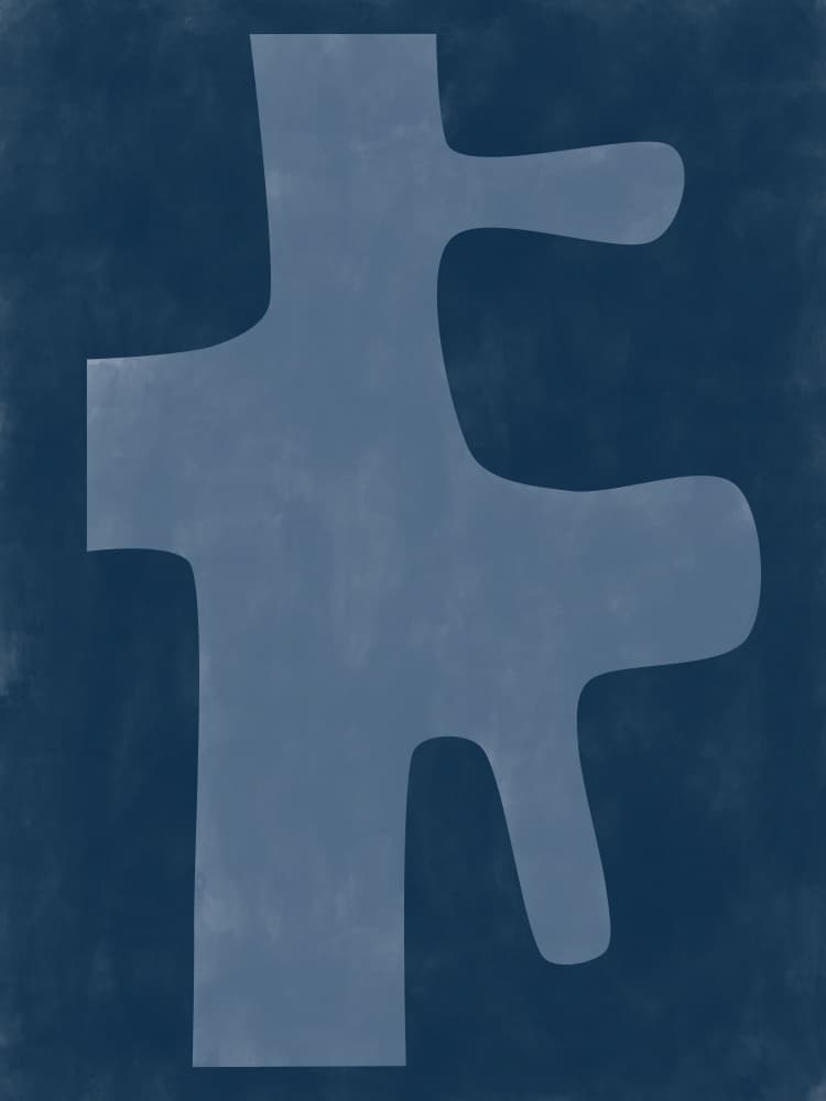 Blue Organic Form by Elena Ristova — canvas wall art