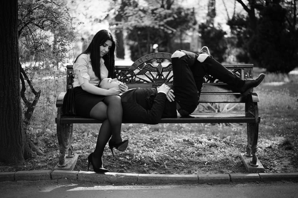 Park Bench Romance by Denis Malciu — canvas wall art