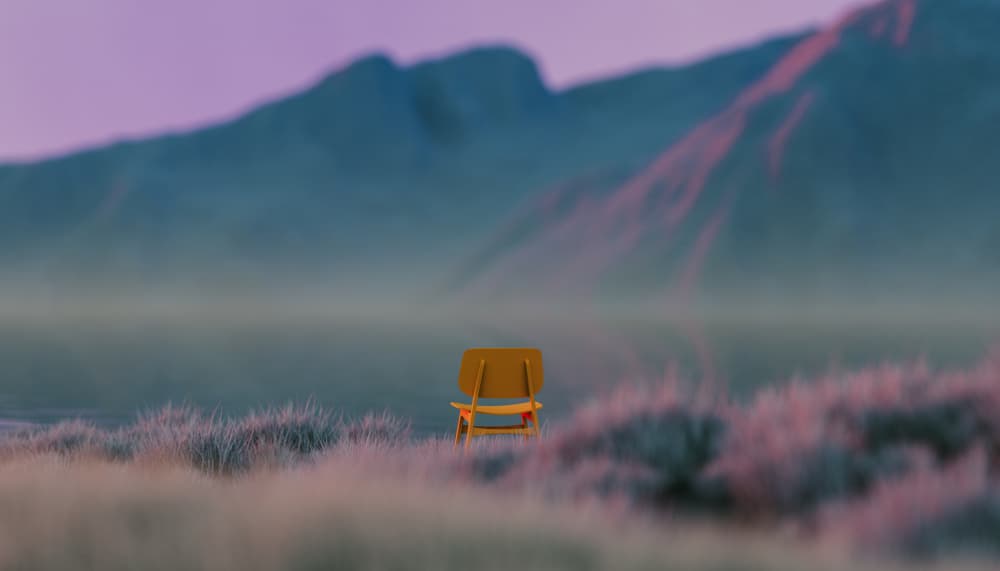 Misty Mountain Chair by Javier Pardina — canvas wall art