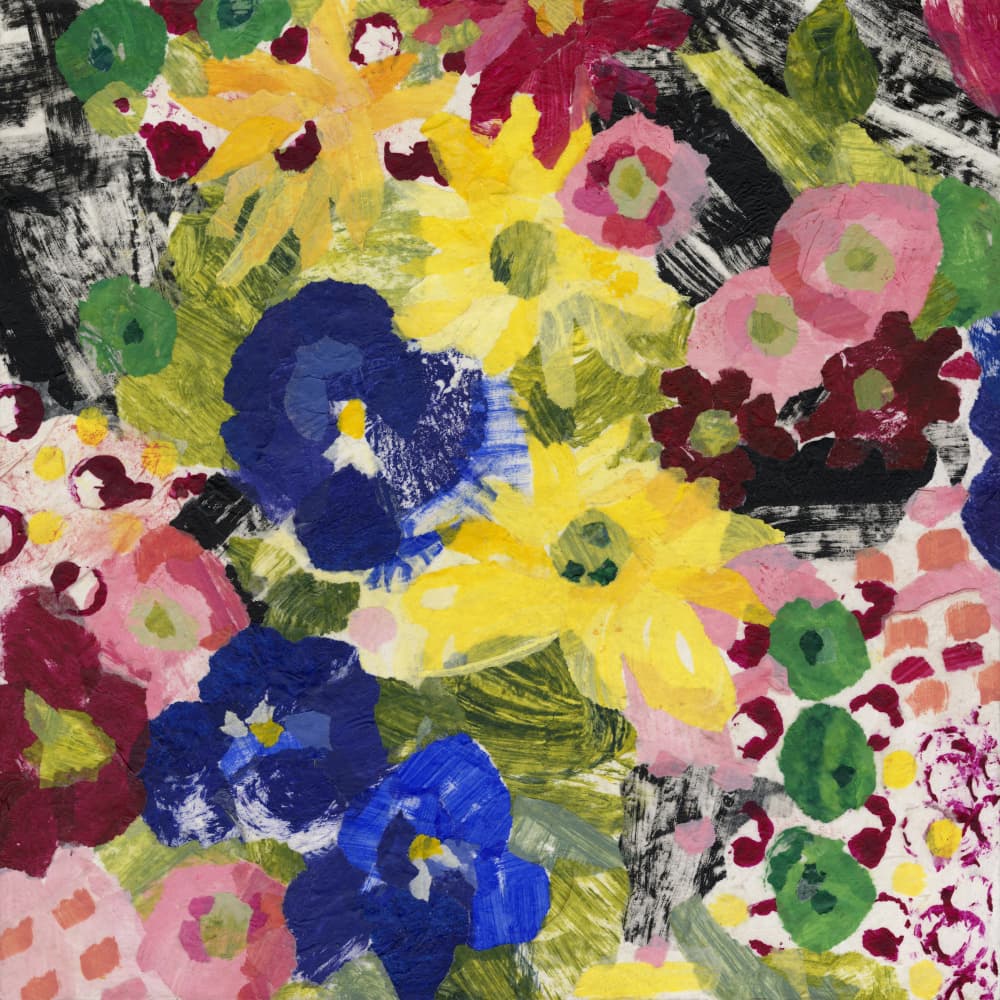 Colorful Abstract Flowers by Jules Gissler — canvas wall art