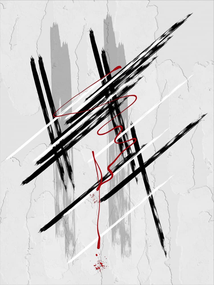 Dynamic Red Strokes by Sannel Larson — canvas wall art