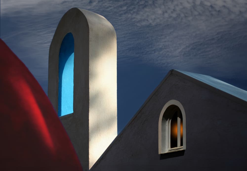 Vivid Architectural Shapes by Hans-Wolfgang Hawerkamp — canvas wall art