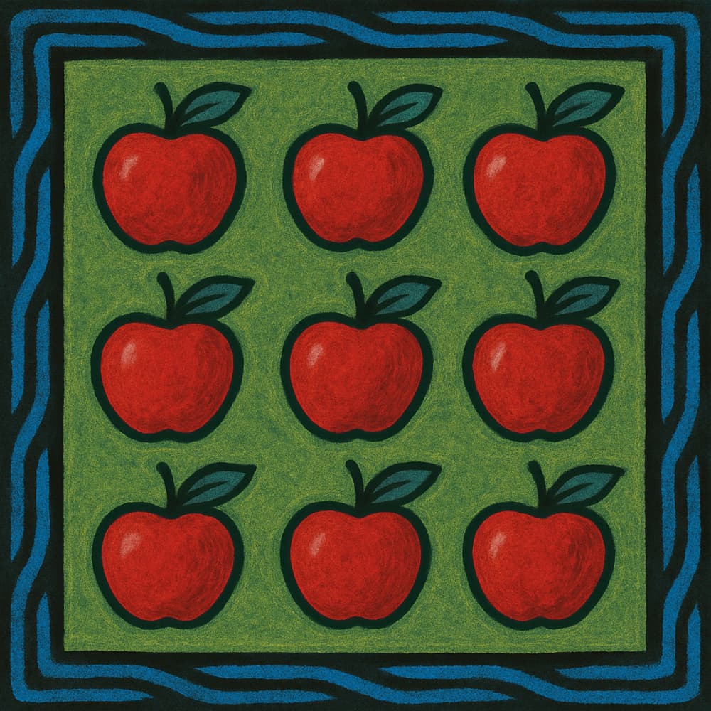 Fresh Apple Pattern by David Galan — canvas wall art