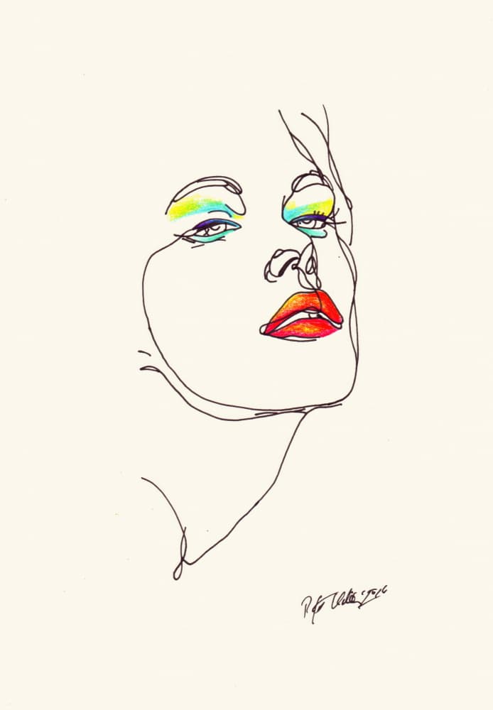Vibrant Line Face by Rafal Kulik — canvas wall art