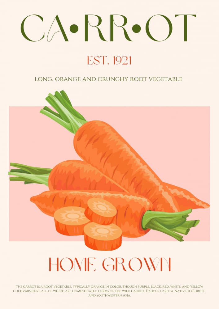 Home Grown Carrots by Nazma Khokhar — canvas wall art