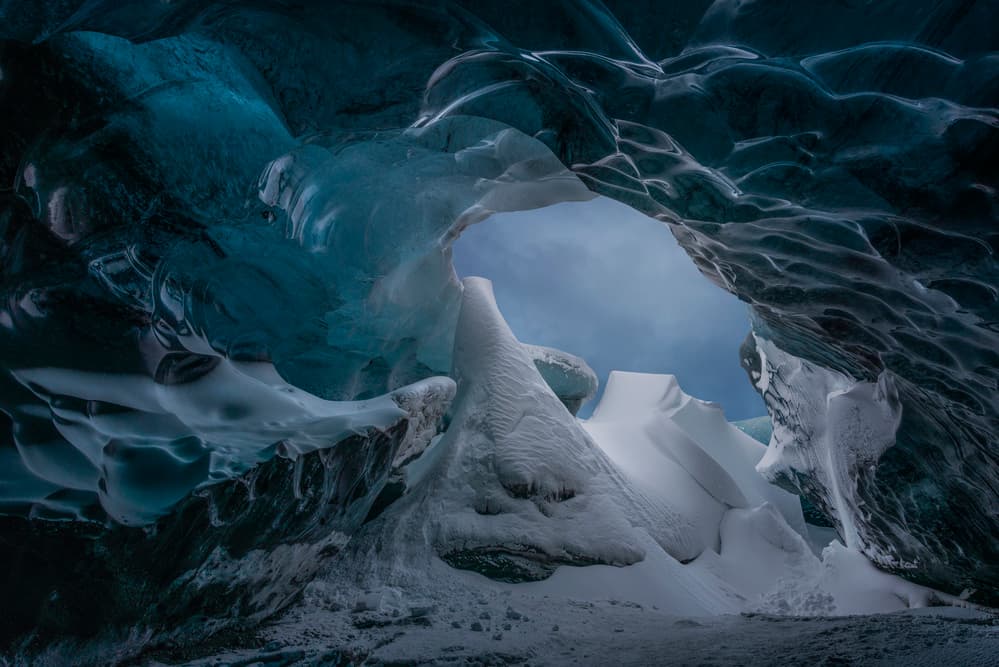 Deep Blue Ice Cave by David Martin Castan — canvas wall art