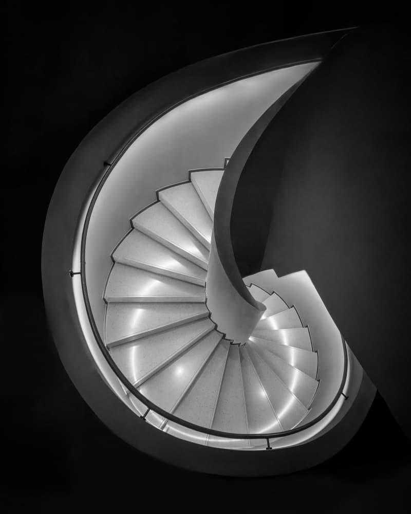 Illuminated Spiral Steps by Irene Wu — canvas wall art