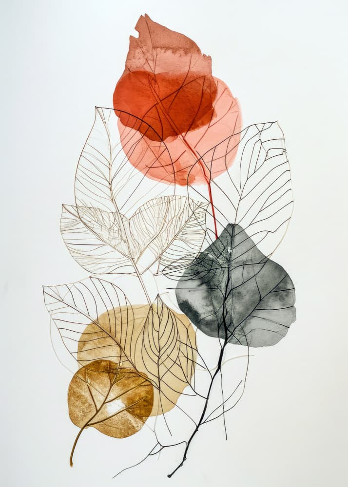 Abstract Botanical Leaves by Justyna Jaszke — canvas wall art