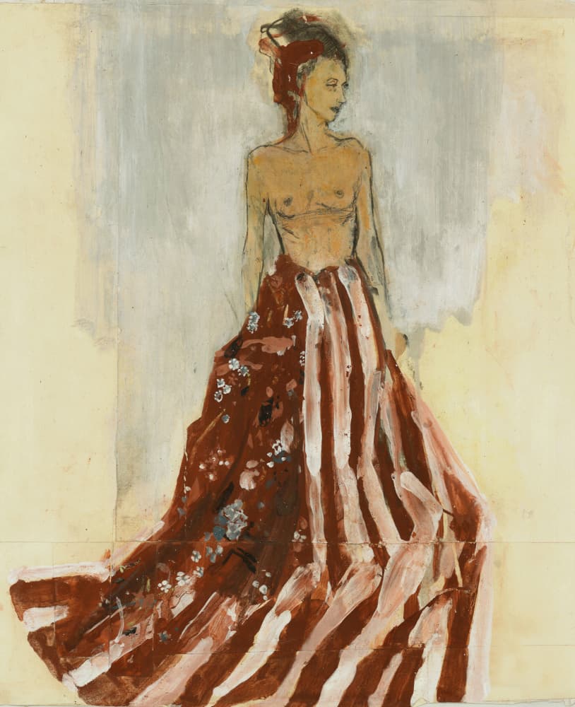 Woman in Flowing Skirt by Ute Rathmann — canvas wall art