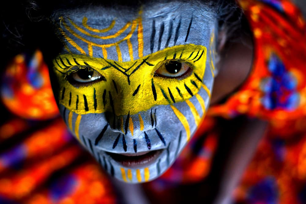Intense Painted Gaze by Avishek Das — canvas wall art