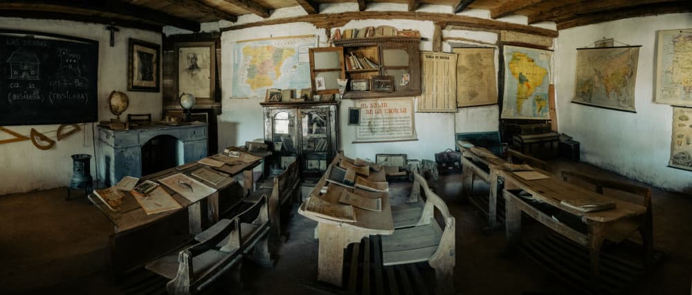Vintage School Classroom by Marco Antonio Cobo — canvas wall art
