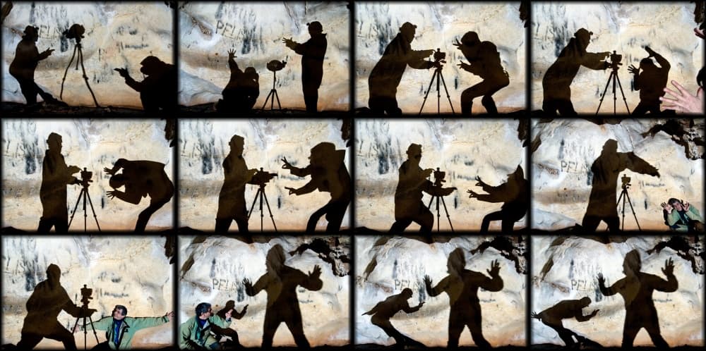 Shadow Play In Ancient Cave by Christian Roustan (Kikroune) — canvas wall art