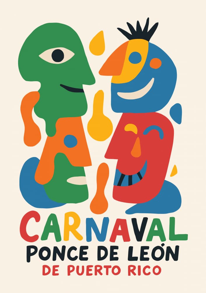 Vibrant Carnaval Faces by Patryk Krygowski — canvas wall art
