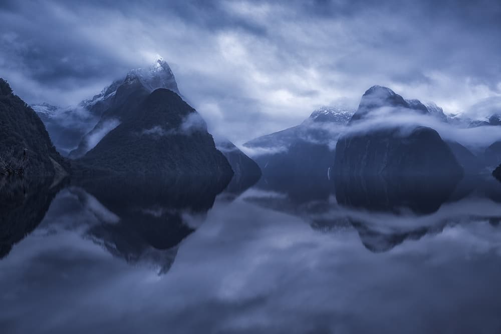Misty Mountain Reflections by Jingshu Zhu — canvas wall art
