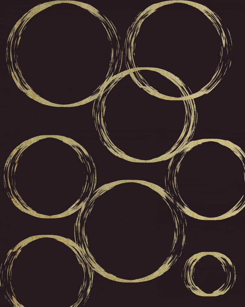 Golden Brushstroke Circles by Josie George — canvas wall art