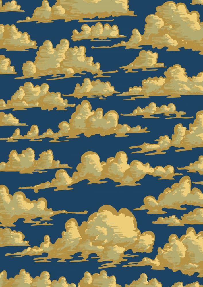Golden Clouds Blue Sky by Nicholas — canvas wall art
