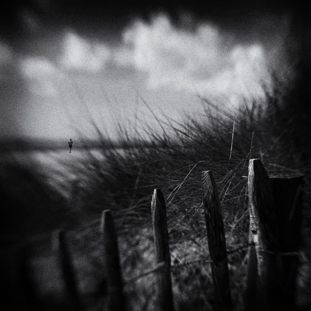 Distant Beach Figure by Luc Vangindertael (laGrange) — canvas wall art