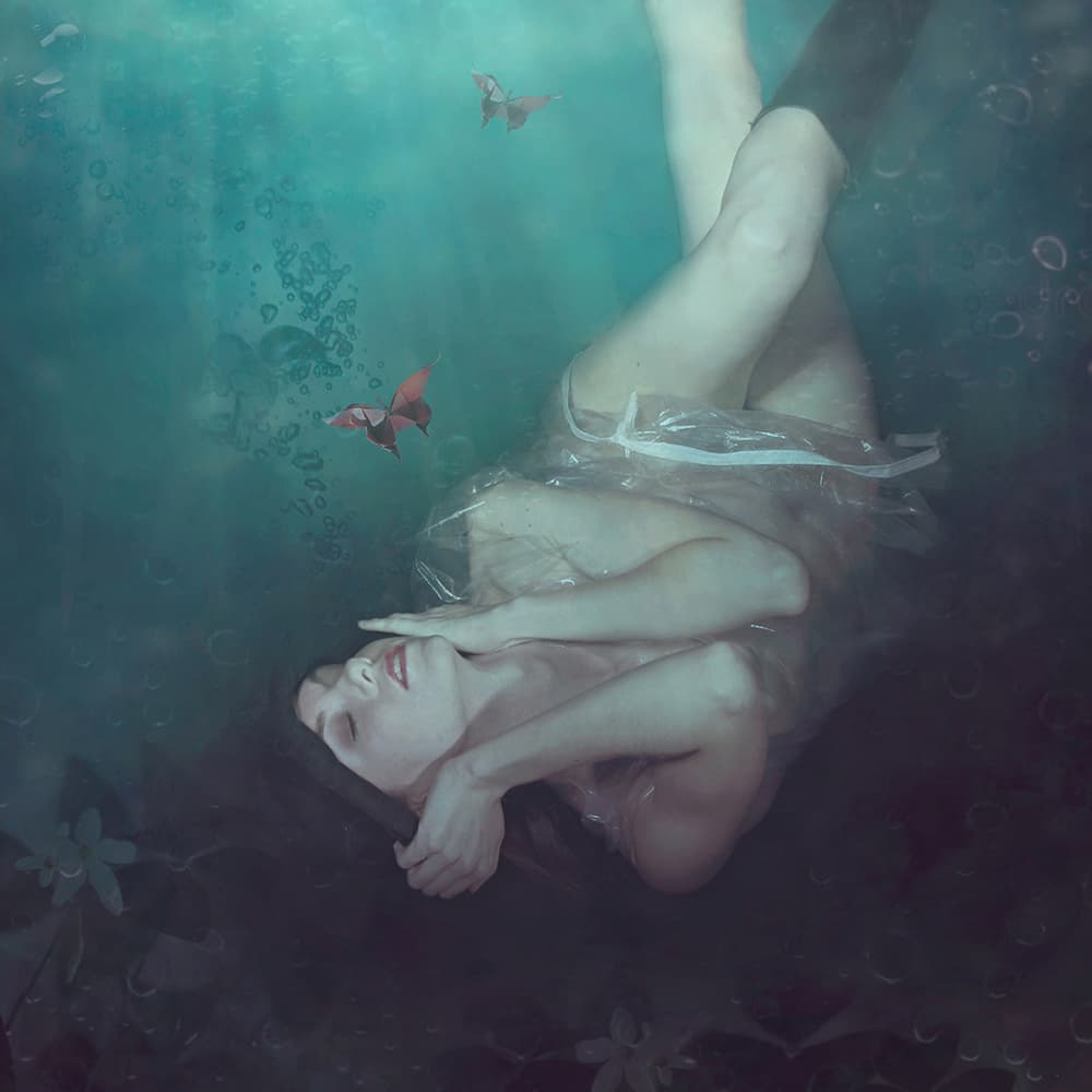 Ethereal Underwater Woman by miriana — canvas wall art