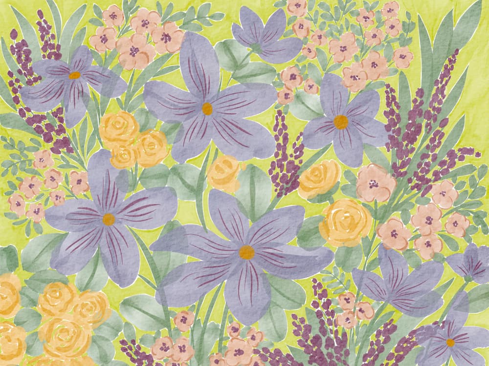 Vibrant Garden Flowers by Nikita Jariwala — canvas wall art