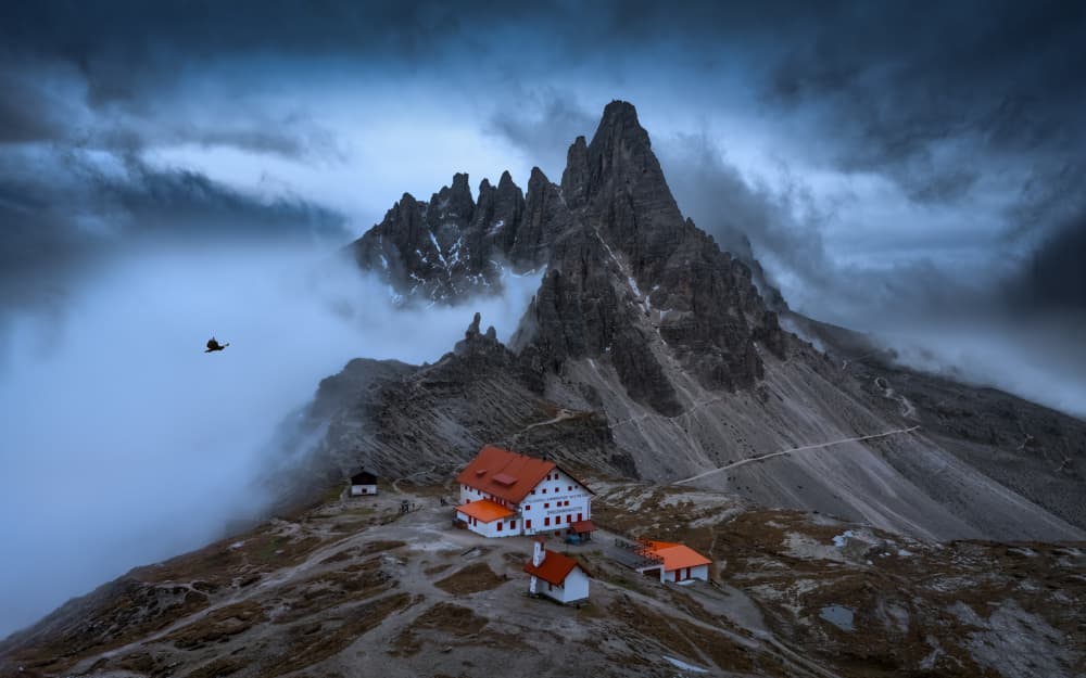Dramatic Mountain Hut by Songlin Xu — canvas wall art