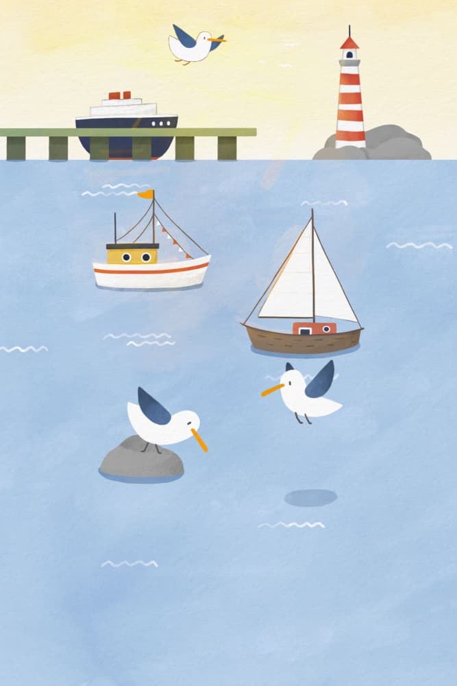 Charming Harbor Boats by Xuan Thai — canvas wall art