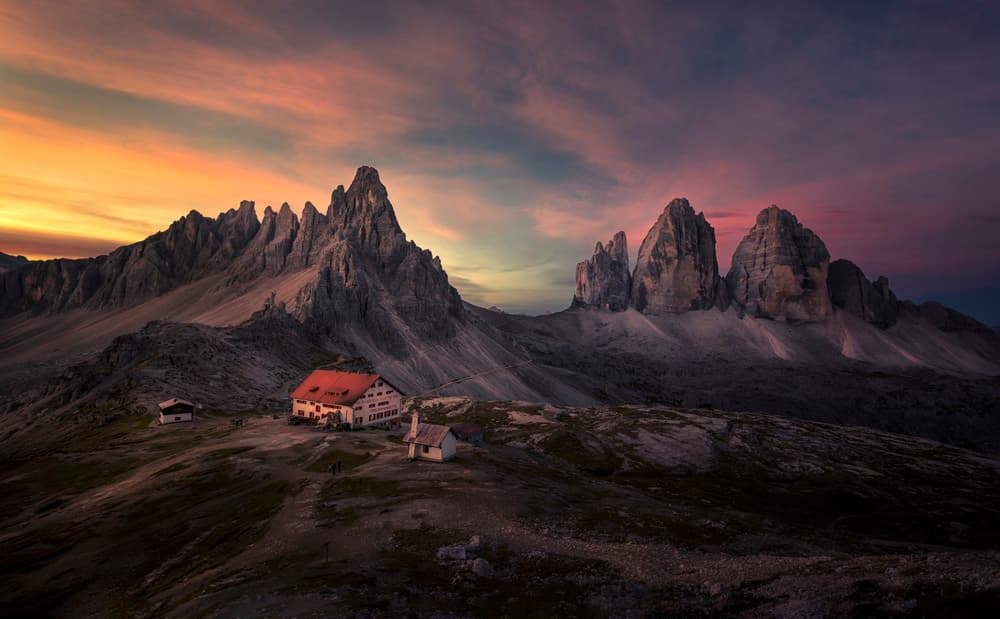 Tre Cime Sunset Peaks by Larry Deng APA — canvas wall art