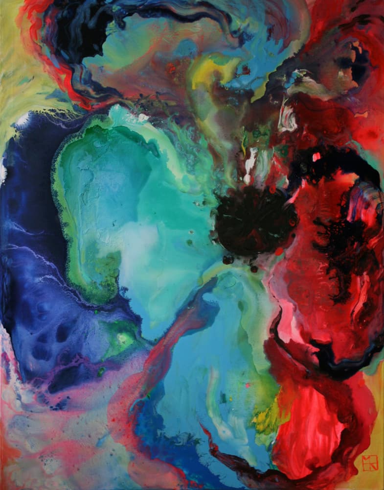 Vibrant Fluid Abstract by Marina Nelson — canvas wall art