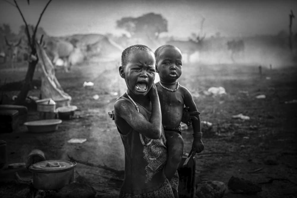 Crying African Children by Svetlin Yosifov — canvas wall art