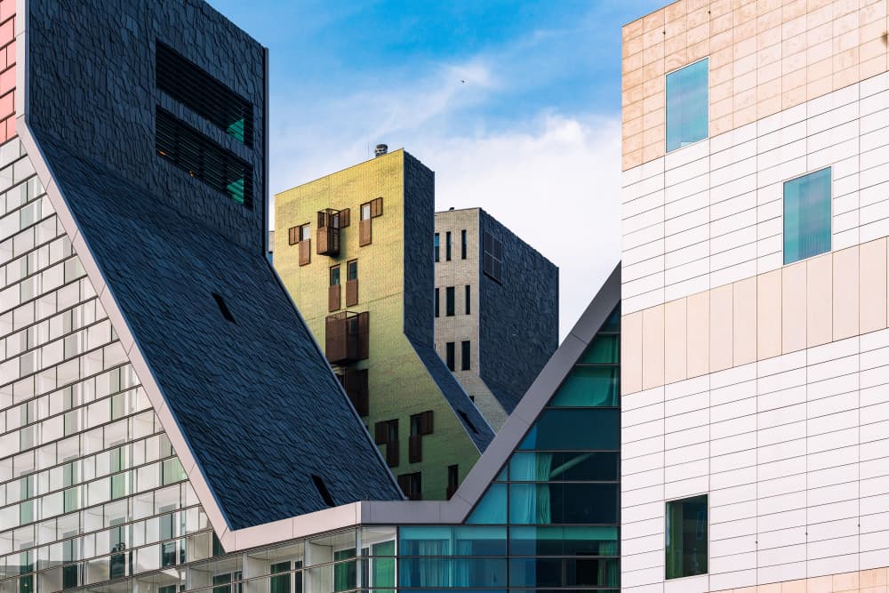 Angular City Architecture by Marco Tagliarino — canvas wall art