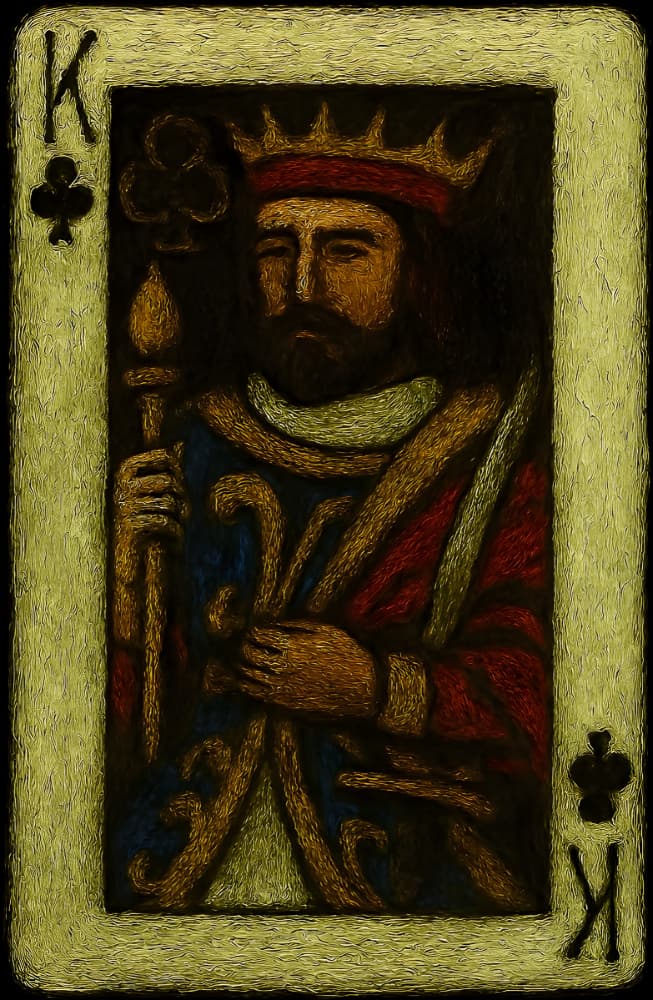 King of Clubs Card by HUGO — canvas wall art