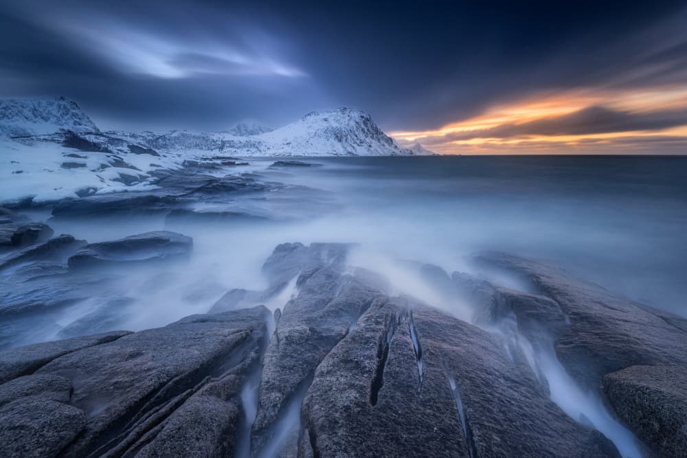 Snowy Coast Twilight by Adam Pachula — canvas wall art