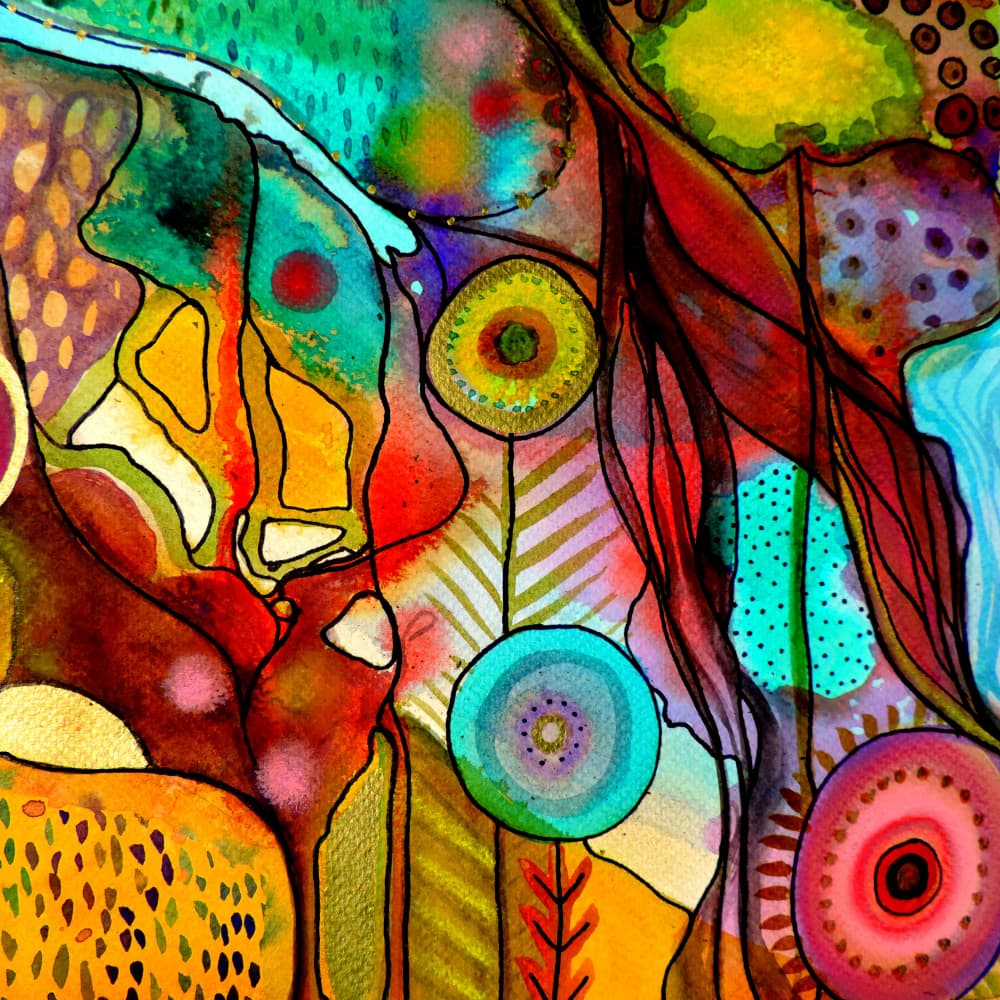 Vibrant Abstract Garden by Sylvie Demers — canvas wall art