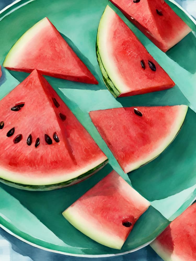 Juicy Watermelon Slices by Ohkimiko — canvas wall art