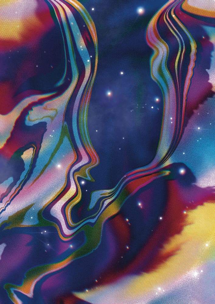 Ethereal Cosmic Faces by Amy Louise Baker — canvas wall art