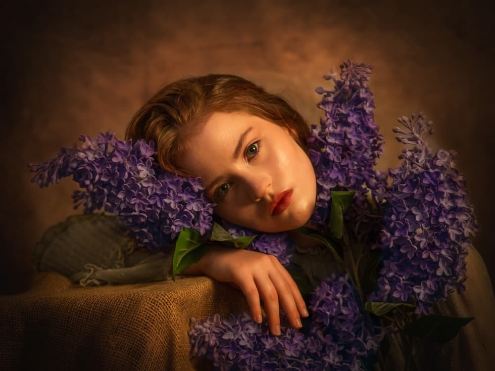 Serene Lilac Portrait by Svetlana Kirzh — canvas wall art